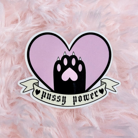 pussy power black paw sticker
