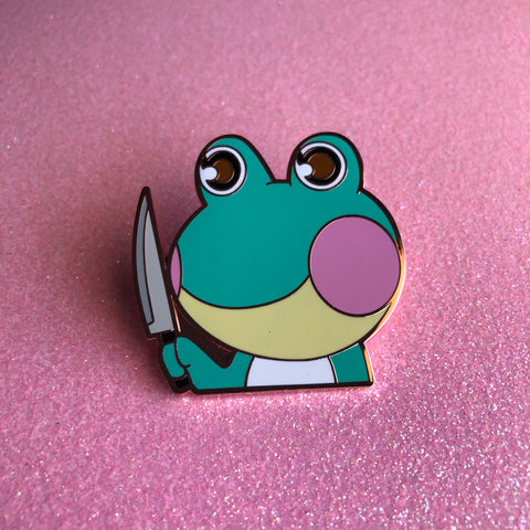 Frog Knife Animal Crossing Pin