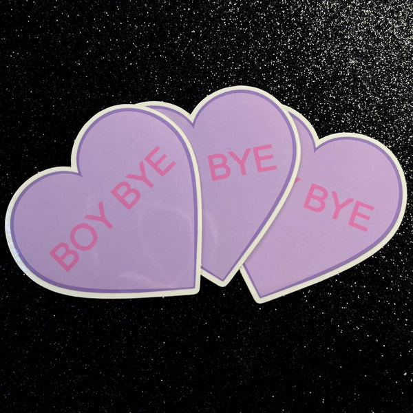 boy bye heart sticker