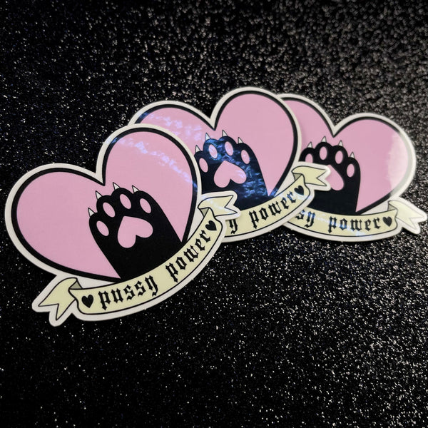 pussy power black paw sticker